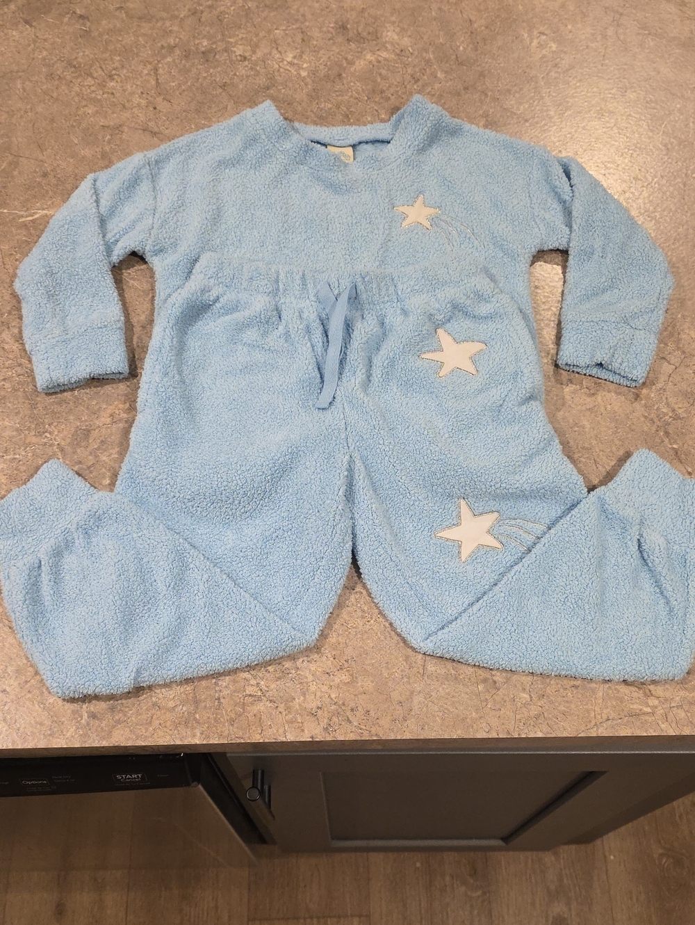 (J55) Blue Star Two-Piece Kids Pajama Set